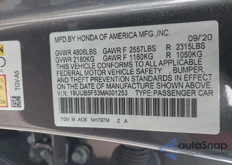 2021 Acura Tlx A-Spec Package z USA, uszkodzony, nr VIN 19UUB5F53MA001253